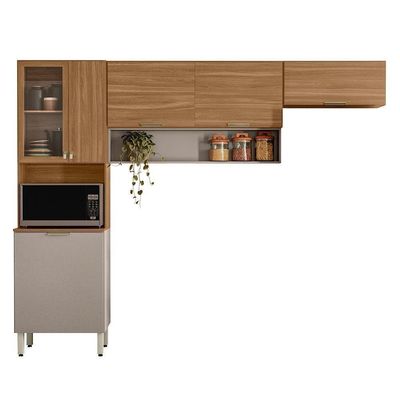 Cozinha Compacta Alba 6 Portas Amêndola Touch Nude Prime Tx Demóbile