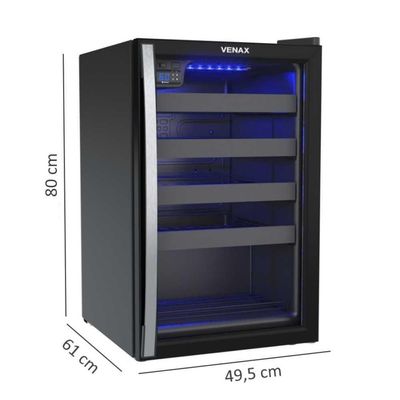 Adega Piubella 100 Para 24 Garrafas 82 Litros Preto 220v - Venax