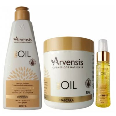 Kit Arvensis Tec Oil Shampoo Máscara 500g Finalizador