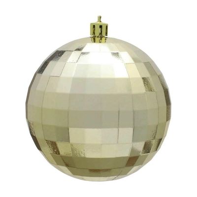Bola De Natal Dourada Facetada 4cm - 12 Unidades