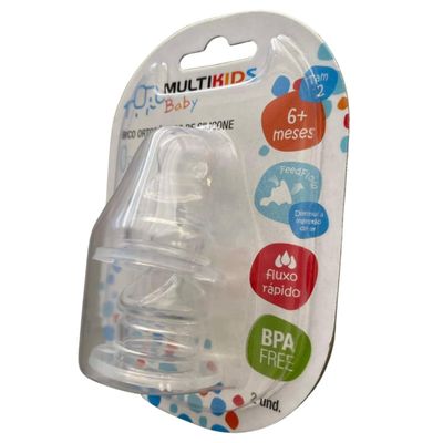 2 BICOS DE SILICONE ORTOFLEX TAMANHO 2 FLUXO MÉDIO MULTIKIDS