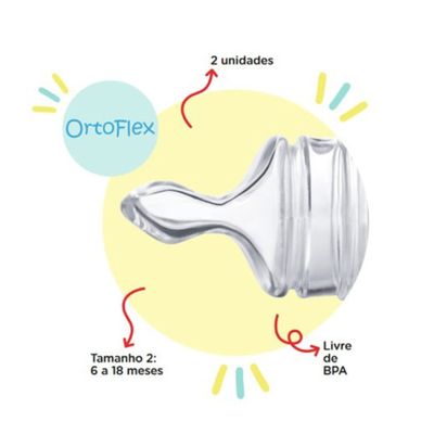 2 BICOS DE SILICONE ORTOFLEX TAMANHO 2 FLUXO MÉDIO MULTIKIDS