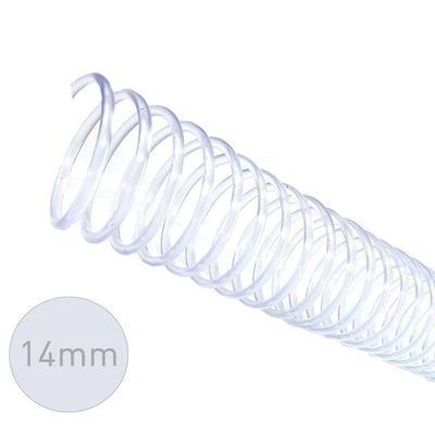 Espirais para Encadernação Cristal Transparente 14mm 85 Folhas 100 und