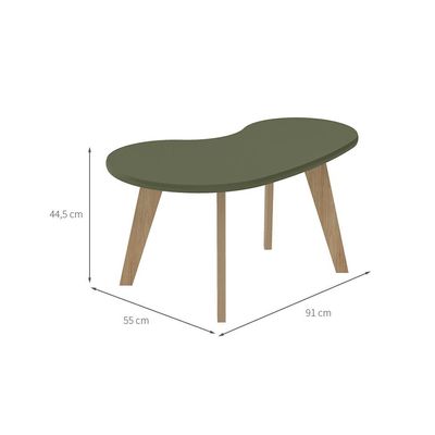 Mesa de Centro Ôganica Lina Menta e Marrom
