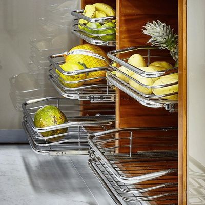 Gaveta Fruteira Aramada Deslizante Aço Inox Corrediça 470mm Cozinha Frutas Masutti