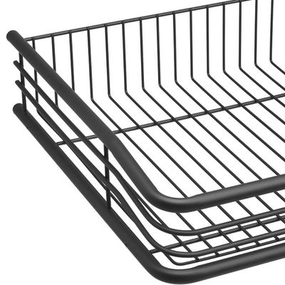 Gaveta Multiuso 47x13cm Preta Fruteira Aramada Masutti Deslizante 3 Distanciadores