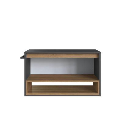 Gabinete Suspenso 80cm Mel Grafite com Nicho Toalheiro Porta BH8060MG