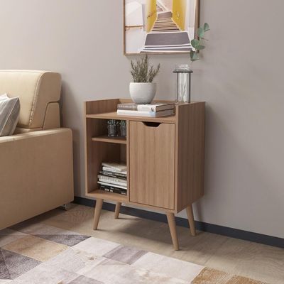 Aparador Retrô 60cm Com 1 Porta Multimóveis Amêndoa Amêndoa