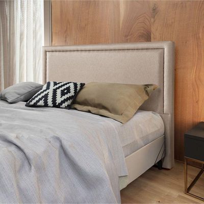 Cabeceira Cama Box Casal 1,40m Estofada Aruba Linho Bege