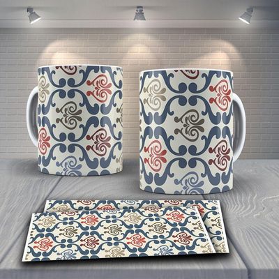 Caneca De Porcelana 325ml Decorada Tribal Tribal 14
