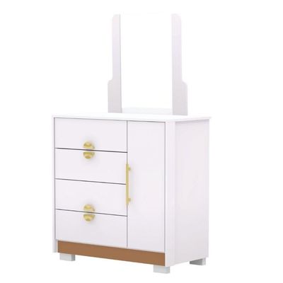 Cômoda Sapateira 4 Gavetas Espelho Paraguai Branco Camarim