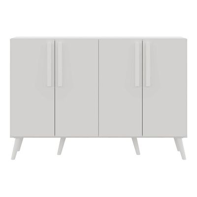 Aparador Buffet 4 Portas Com Pés Retrô Viena Branco