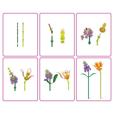 Blocos de Montar Max Premium Flowers - Lírio 232 pçs