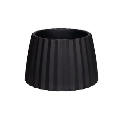 Vaso Cachepot Wave 31cm Preto