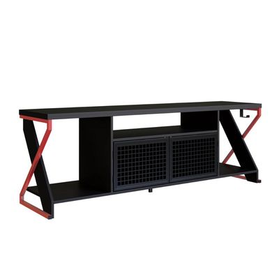 Rack Gamer para Tv até 60" com Led RGB  P1033 Vermelho/Preto