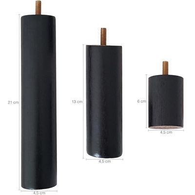 Conjunto 9 Pés Anti Refluxo de Madeira para Cama Box Pés Fixos