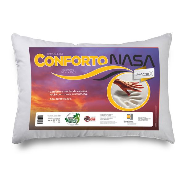 Travesseiro Boutique Viscoelástico Conforto Nasa 38x58