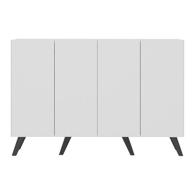 Aparador Buffet 4 Portas Retrô Alemanha Br3556 Branco Preto