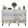 Aparador Buffet 4 Portas Retrô Alemanha Br3556 Branco Preto