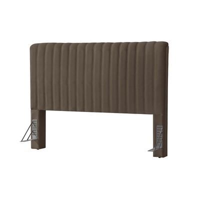 Cabeceira Cama Box King 1,93m Estofada Havai Veludo Marrom