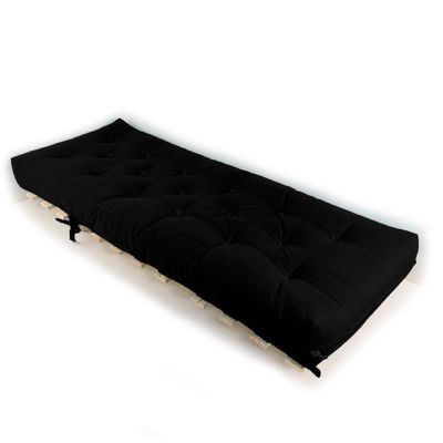 Sofa Cama Solteiro Futon Dobrável Preto Acquablock