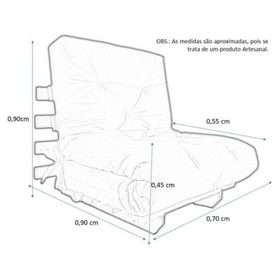 Sofa Cama Solteiro Futon Dobrável Preto Acquablock