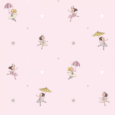 Papel de Parede Treboli Rosa Bailarinas 5822 - Rolo: 10m x 0,53m