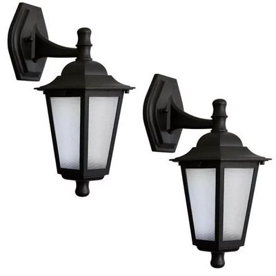 Kit 2 Arandelas Coloniais Luminária Externa Preta Parede Retrô Jardim 20W Bivolt