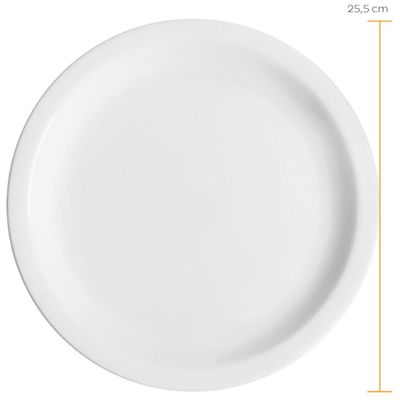Conjunto de 6 Pratos Rasos Classe Única Iguaçu de Porcelana Germer Branco