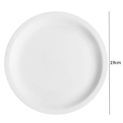 Jogo 6 Pratos de Sobremesa em Porcelana 19cm Classe Única Iguaçu Germer Branco