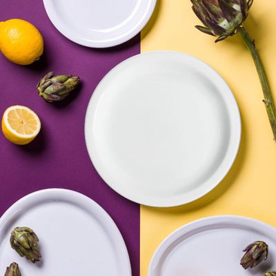 Conjunto de 12 Pratos Rasos para Refeições de Porcelana Iguaçu Classe Única Branco