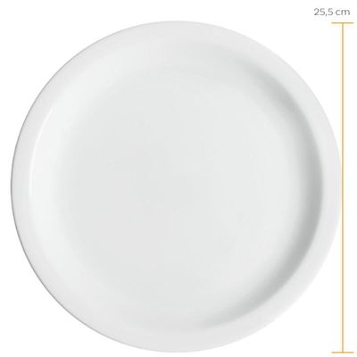 Conjunto de 24 Pratos Rasos de Porcelana Classe Única Iguaçu Germer 25cm Branco