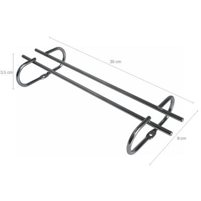 2 Suporte Organizador De Armário Porta Taças Cromado 35cm