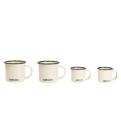 Kit Com 4 Canecas Cafezinho E Cafezao