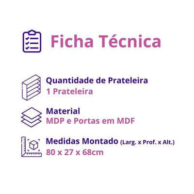 Armário De Cozinha Nala Aéreo 2 Portas Mobilihouse Cinamomo/cinza Acetinado