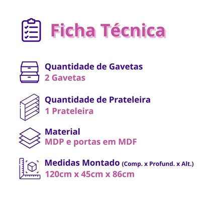 Balcão De Cozinha Nala 3 Portas 2 Gavetas Mobilihouse Cinamomo/cinza Acetinado