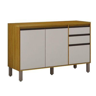 Balcão De Cozinha Nala 3 Portas 2 Gavetas Mobilihouse Cinamomo/off White