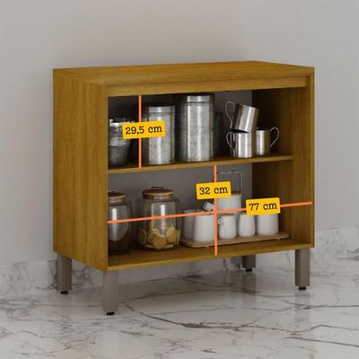 Balcão De Cozinha Nala 2 Portas Pés Reguláveis Mobilihouse Carvalho/off White