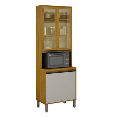 Paneleiro Cristaleira Nala 2 Portas P Microondas Mobilihouse Cinamomo/off White