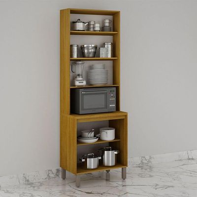 Paneleiro Cristaleira Nala 2 Portas P Microondas Mobilihouse Cinamomo/off White