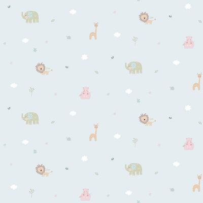 Papel De Parede Lullaby Azul Claro 2223 - Rolo 10m X 0,53m