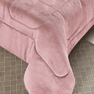 Coberdrom Casa Scarpa Apollo Queen Sherpa Pele De Carneiro + Manta Flannel - Rosa