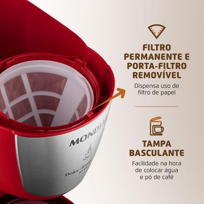 Cafeteira Elétrica Dolce Arome C-32-32x-r 127v-vermelho/inox 110V