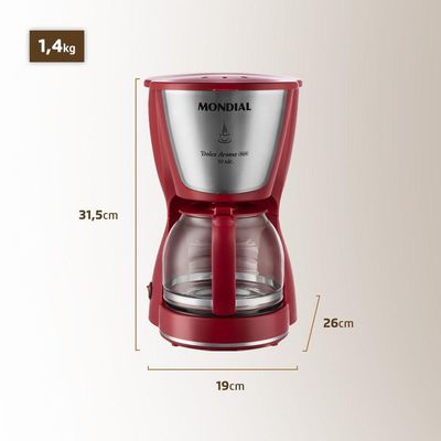 Cafeteira Elétrica Dolce Arome C-32-32x-r 127v-vermelho/inox 110V