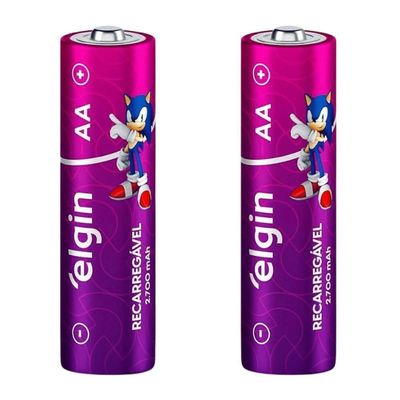 Pilha Recarregavel Elgin Aa 2700mah Blister Com 2