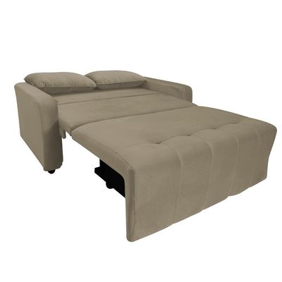 Sofá Cama Para Sala De Estar Amora New Suede - Bege Bege