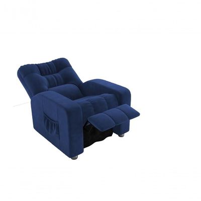 Poltrona Matrix Reclinável Azera - Veludo Azul Marinho