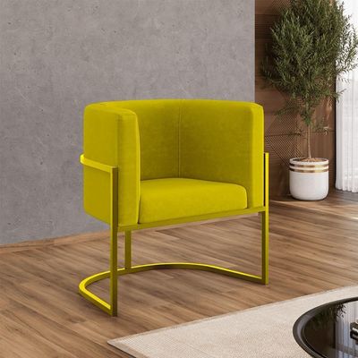 Kit 06 Cadeiras Poltrona Lua Gold Balaqui Amarelo
