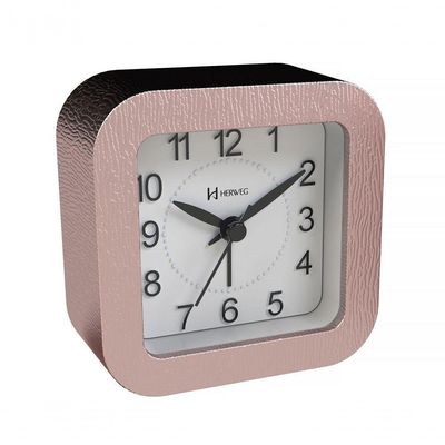 Relógio Despertador D Mesa Quartz Silencioso Com Luz Rosé - Rosé