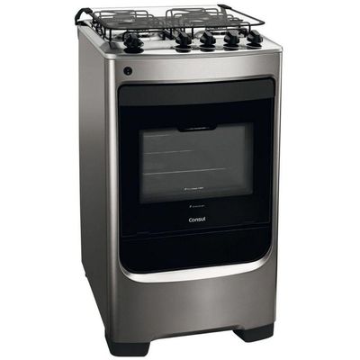 Fogão De Piso 4 Bocas Automático Forno 58L Cfo4 Consul Inox Bivolt Bivolt